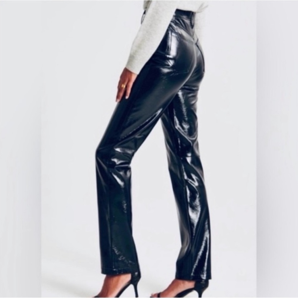 NWT Abercrombie & Fitch The 90's Straight Ultra High Rise Vegan Leather Pants 31